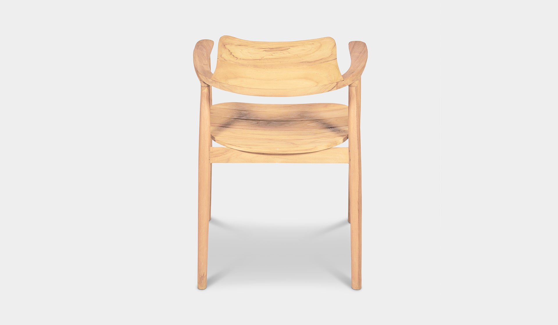 milos teak outdoor dining chair with arms