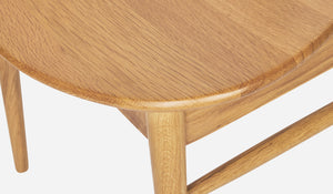 curved seat natural colour timber chair
