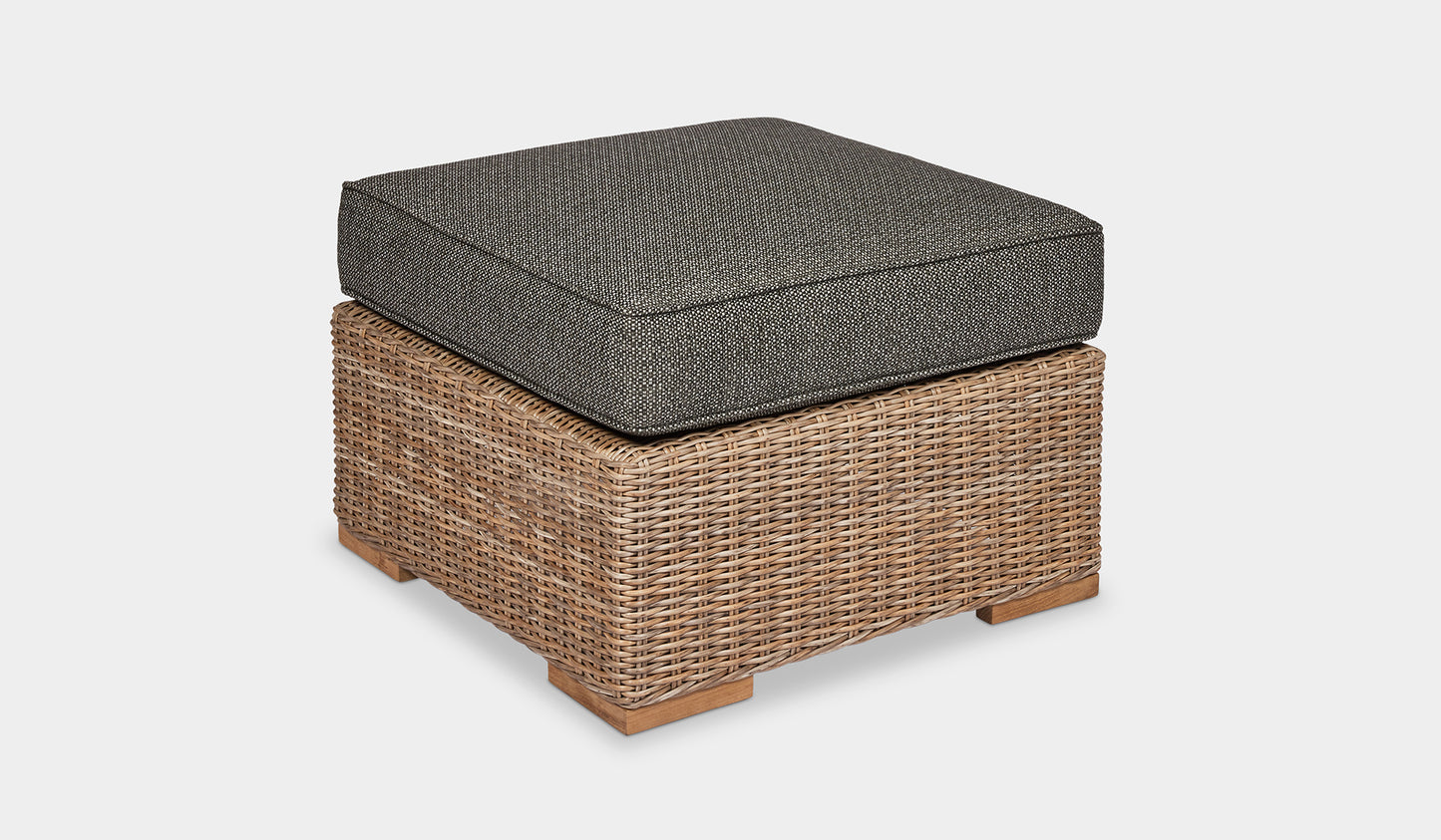 monaco outdoor ottoman with grey cushion