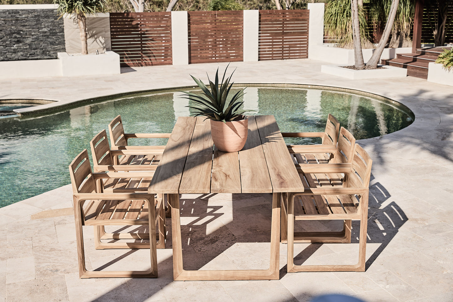 mykonos teak outdoor setting