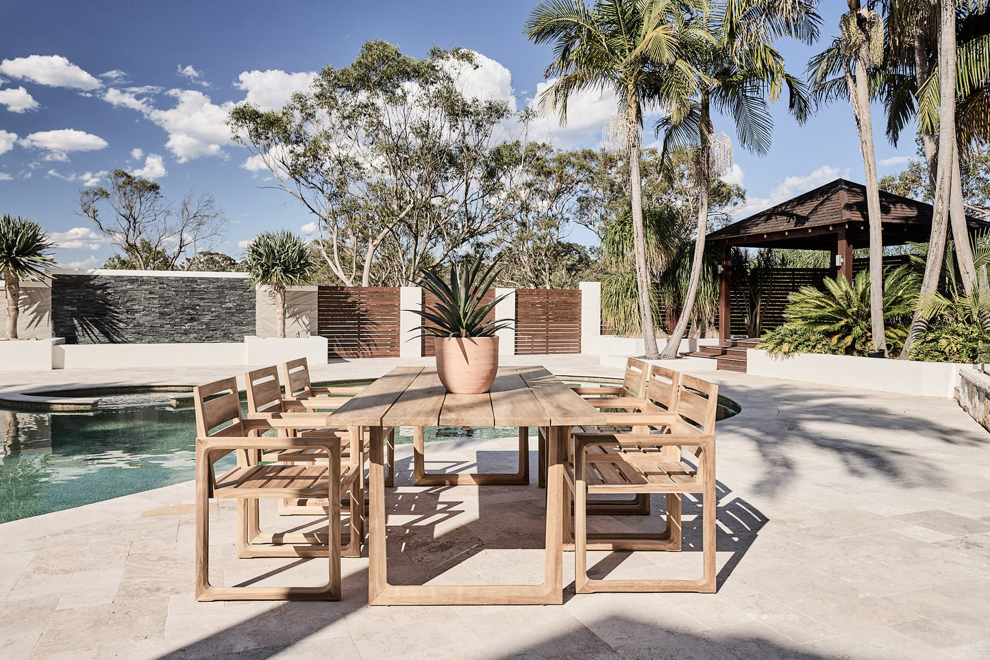 Mykonos Outdoor Dining Setting in Teak 240cm