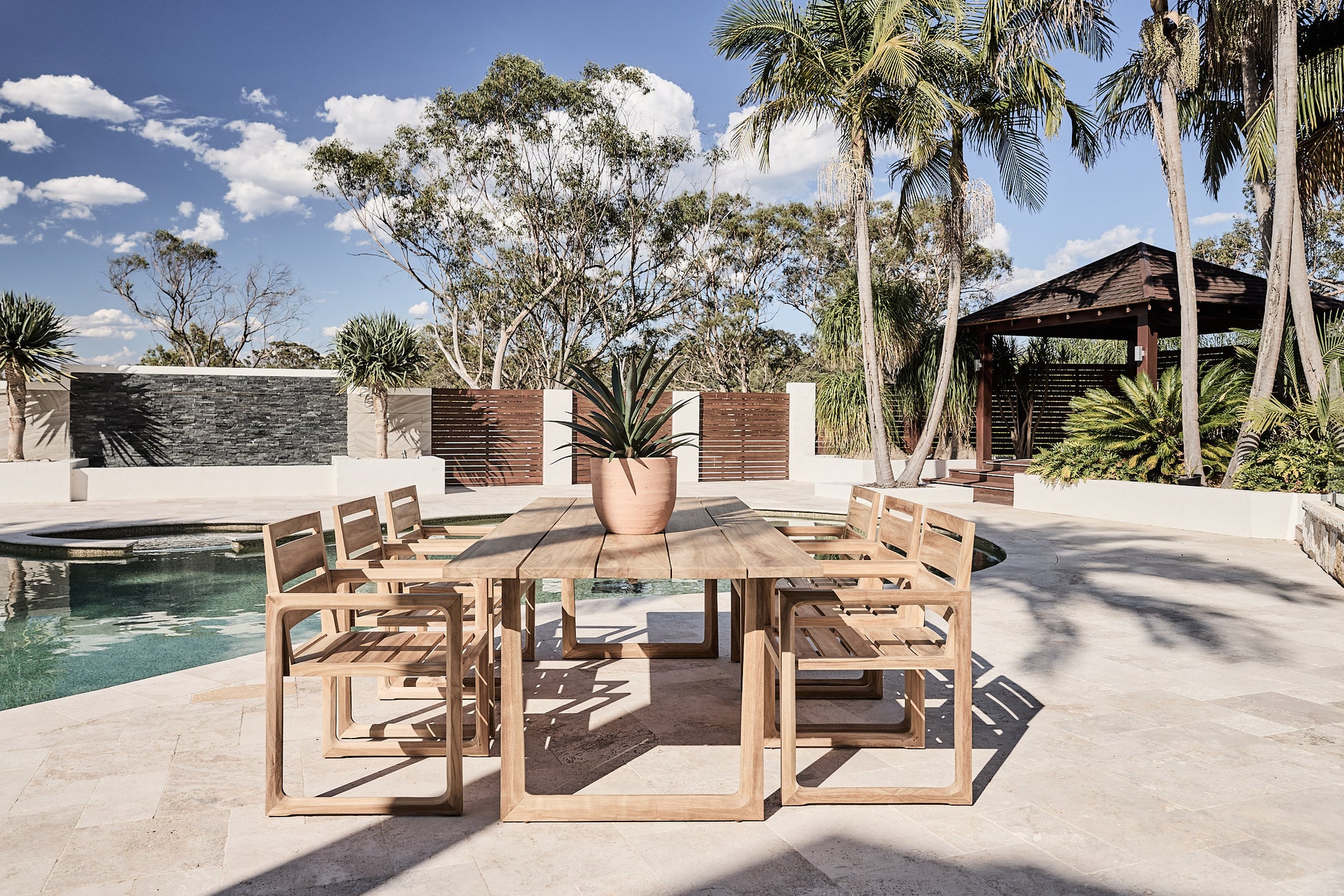 Mykonos Outdoor Dining Setting in Teak 240cm