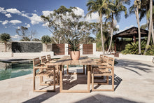 Load image into Gallery viewer, teak square arm chair setting outdoor