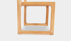 square leg outdoor dining chair no arms teak