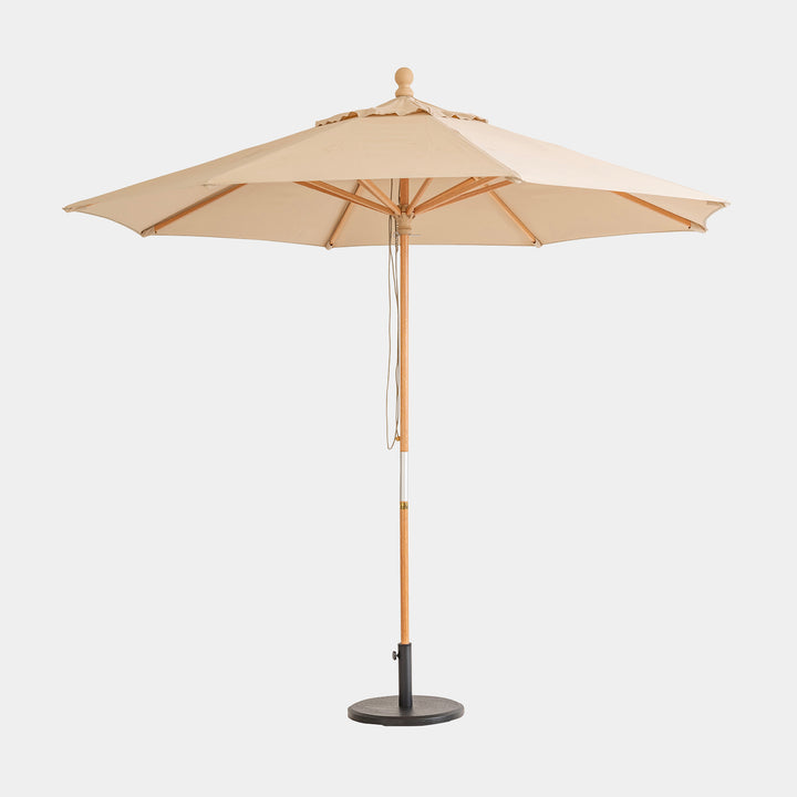 light colour timber outdoor umbrella