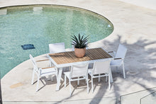 Load image into Gallery viewer, Noosa Small Outdoor Dining Setting in White Aluminium with Teak Table Top