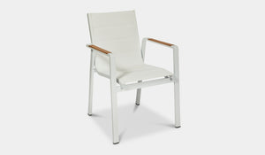 Noosa Arm Chair aluminium with teak arm