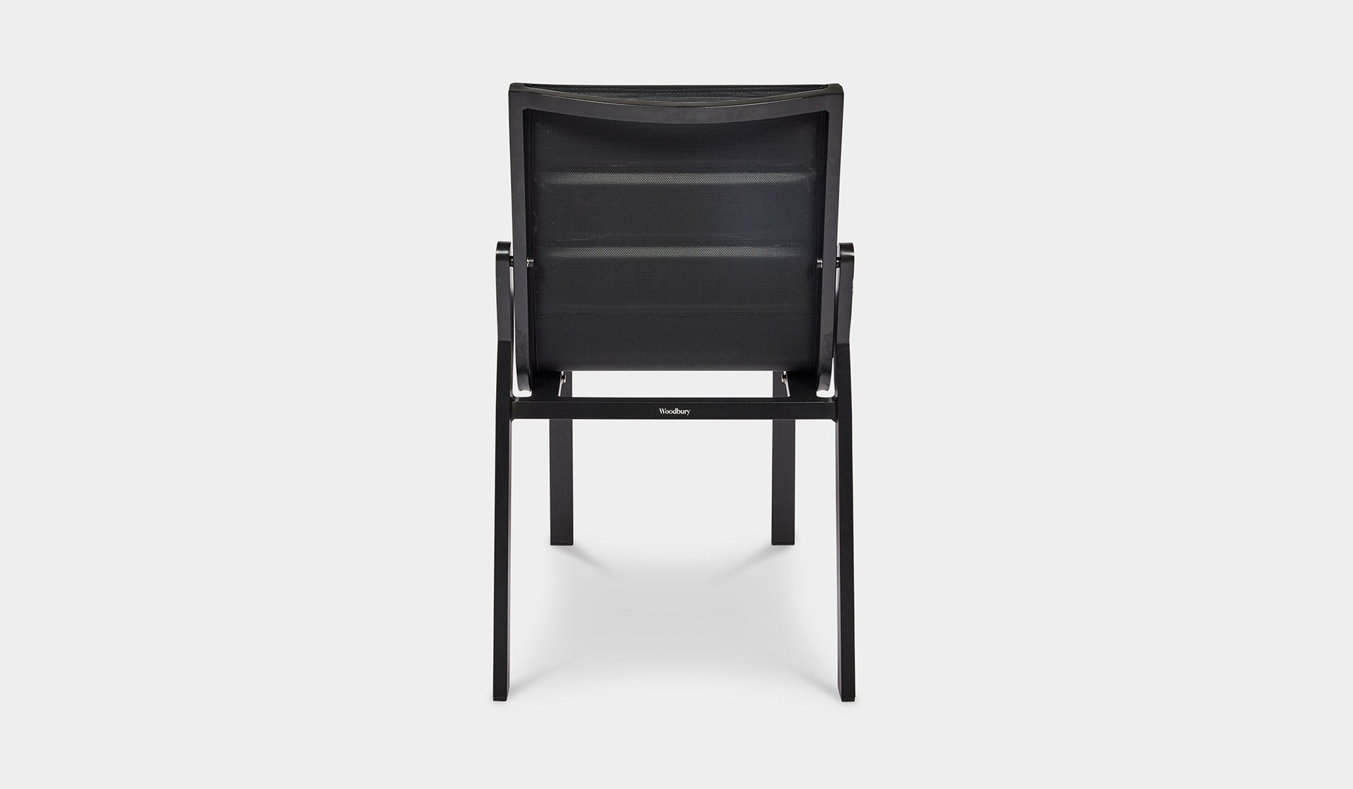 black aluminum outdoor dining chair