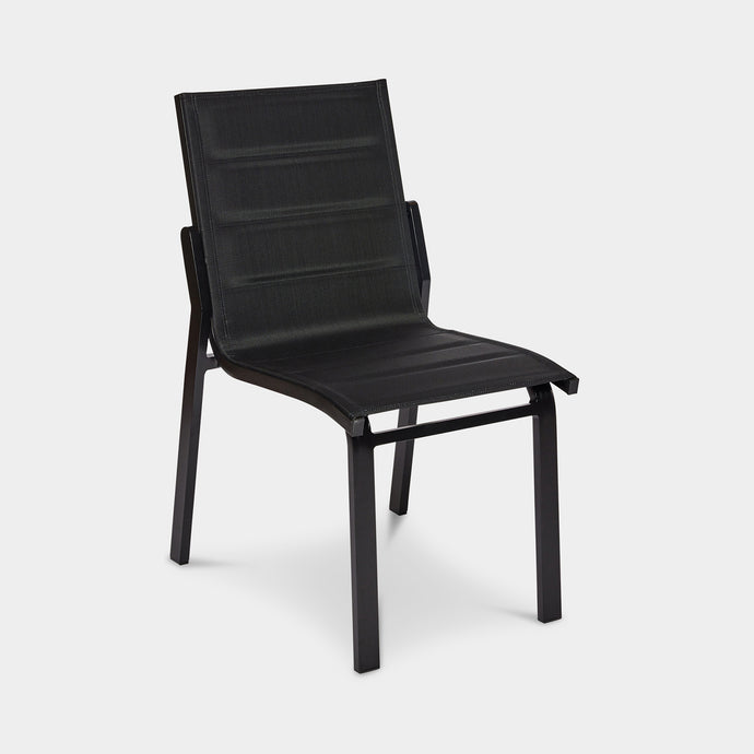 black aluminum outdoor side chair