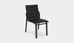black sling outdoor dining chair aluminum