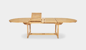 oval teak extension table double
