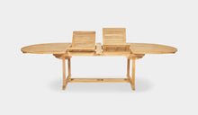 Load image into Gallery viewer, 3 sized oval teak extension table