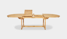 Load image into Gallery viewer, oval teak extension table 3m