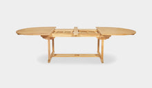 Load image into Gallery viewer, oval teak extension table double fold