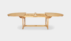 oval teak extension table double fold