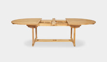 Load image into Gallery viewer, oval teak extension table 12 seater