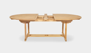 oval teak extension table 10-14 seater
