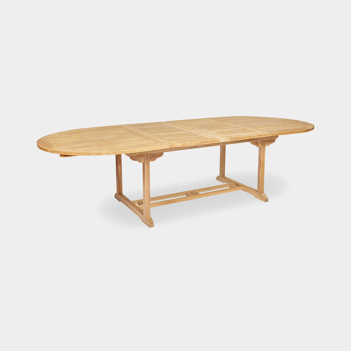 oval teak extension table