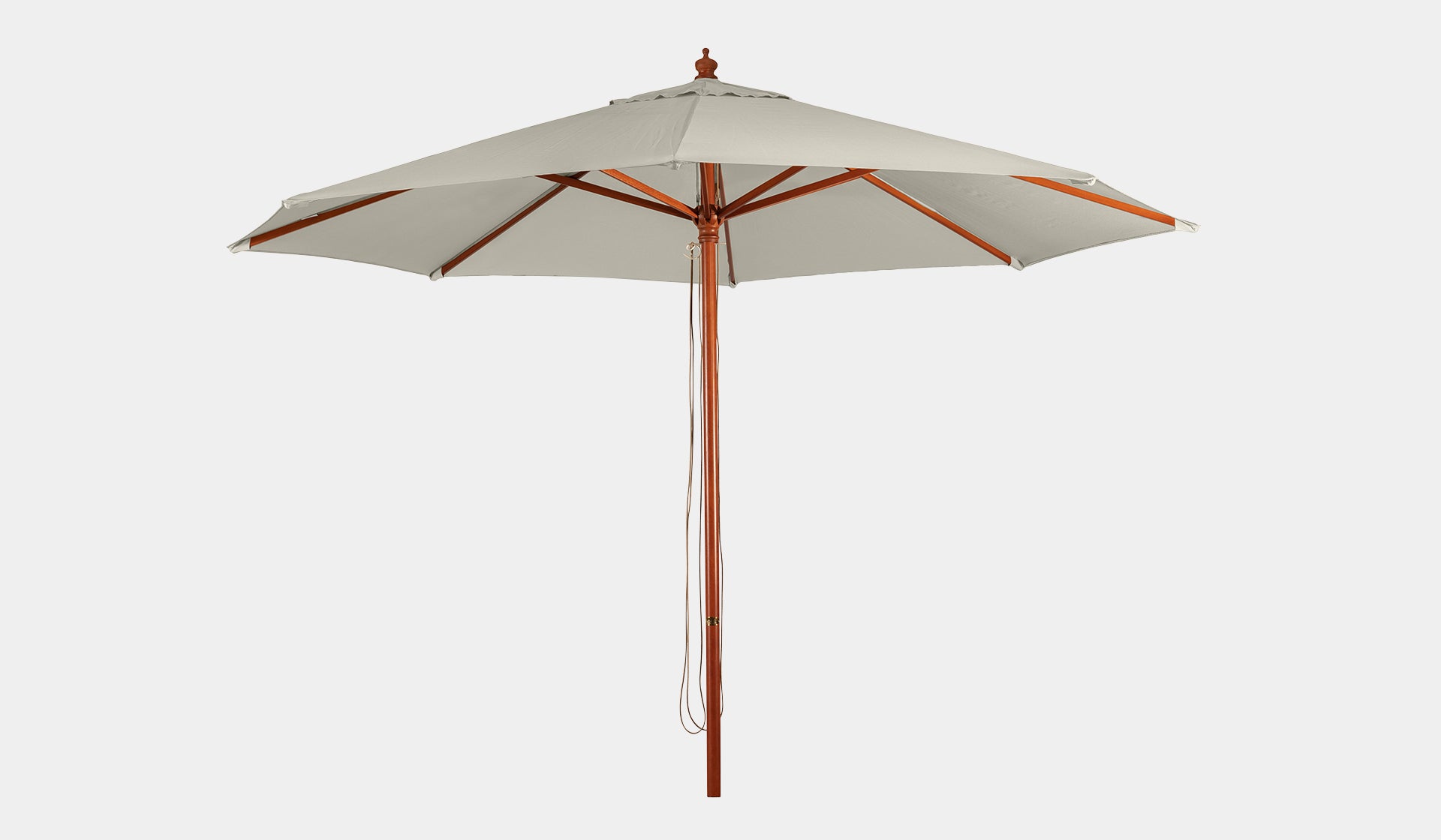 grey colour timber outdoor umbrella