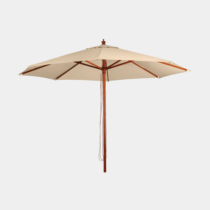 natural colour timber outdoor umbrella