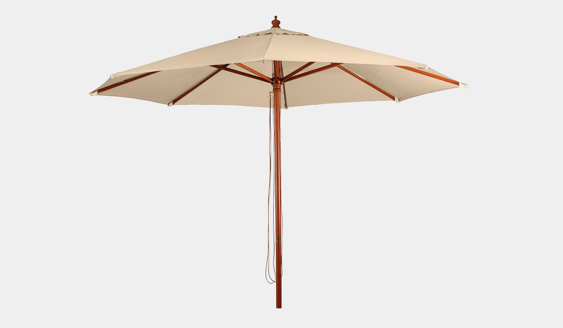 natural colour timber outdoor umbrella