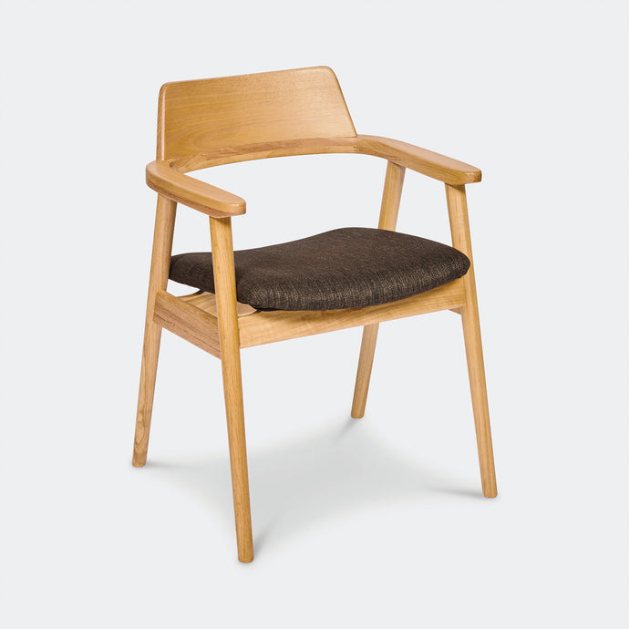 timber dining chair with fabric seat
