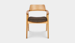 timber dining chair with fabric seat natural