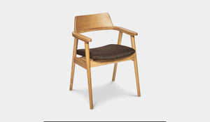 timber chair with arms indoor
