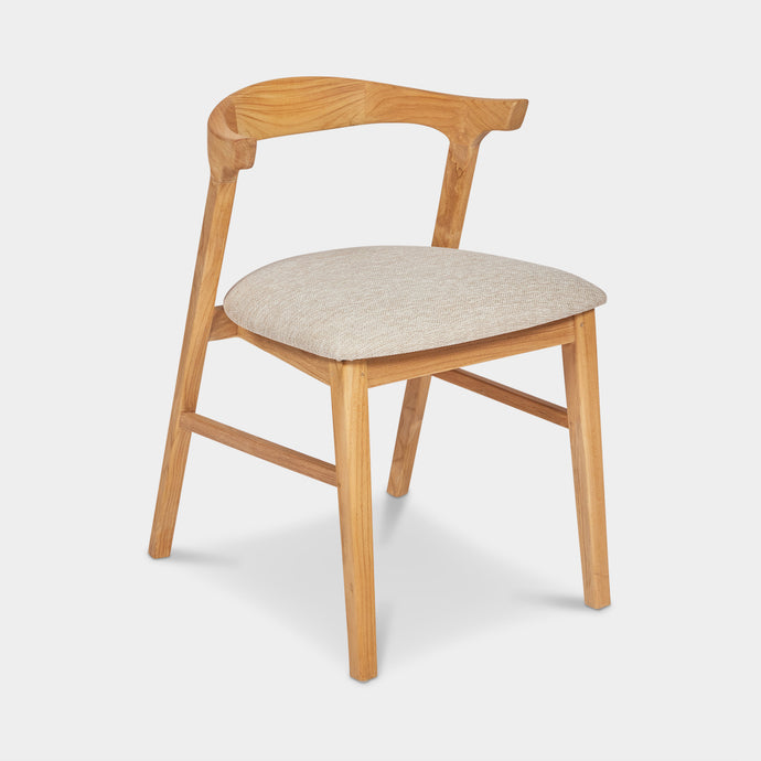 rio indoor teak dining chair with fabric