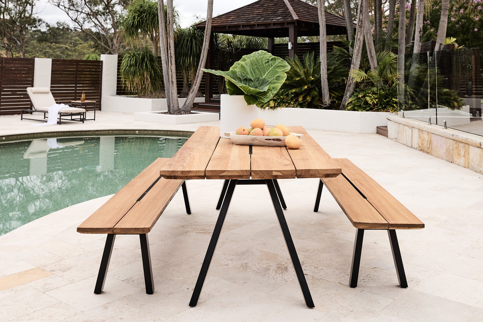 rockdale reclaimed teak look a like 240cm table outdoor