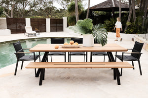 rockdale reclaimed teak look a like 240cm table outdoor