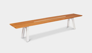 white leg timber bench seat
