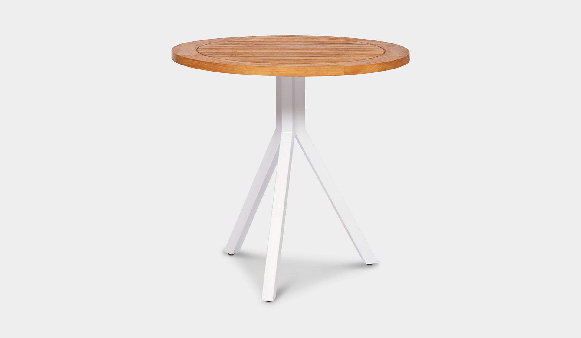 white teak bistro setting 80cm table