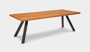 black leg outdoor dining table timber