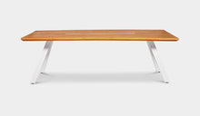 Load image into Gallery viewer, white angled leg timber outdoor table