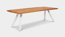 Load image into Gallery viewer, rockdale outdoor dining table white legs teak top