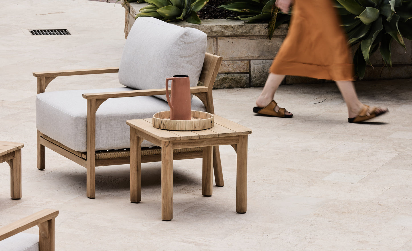 saint tropez outdoor side table teak