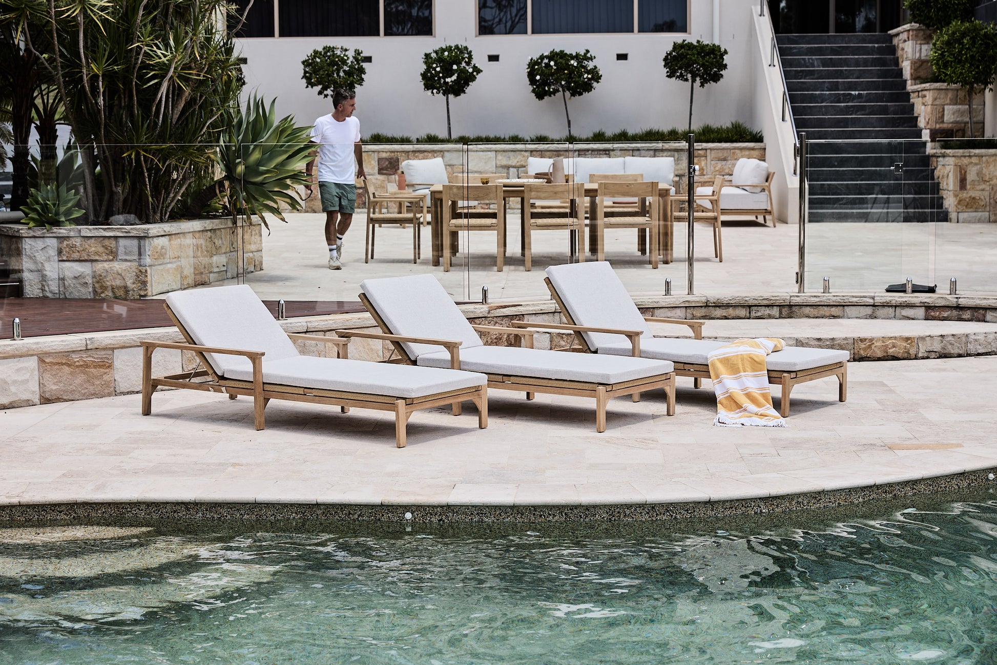 Saint Tropez Teak Sun Lounger 