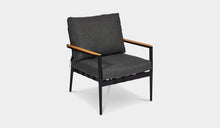 Load image into Gallery viewer, Santiago 1 Seater Rope Sofa Black with Teak Arm