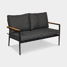 Load image into Gallery viewer, Santiago 2 Seater Rope Sofa Black with Teak Arm
