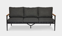 Load image into Gallery viewer, Santiago 3 Seater Rope Sofa Black with Teak Arm