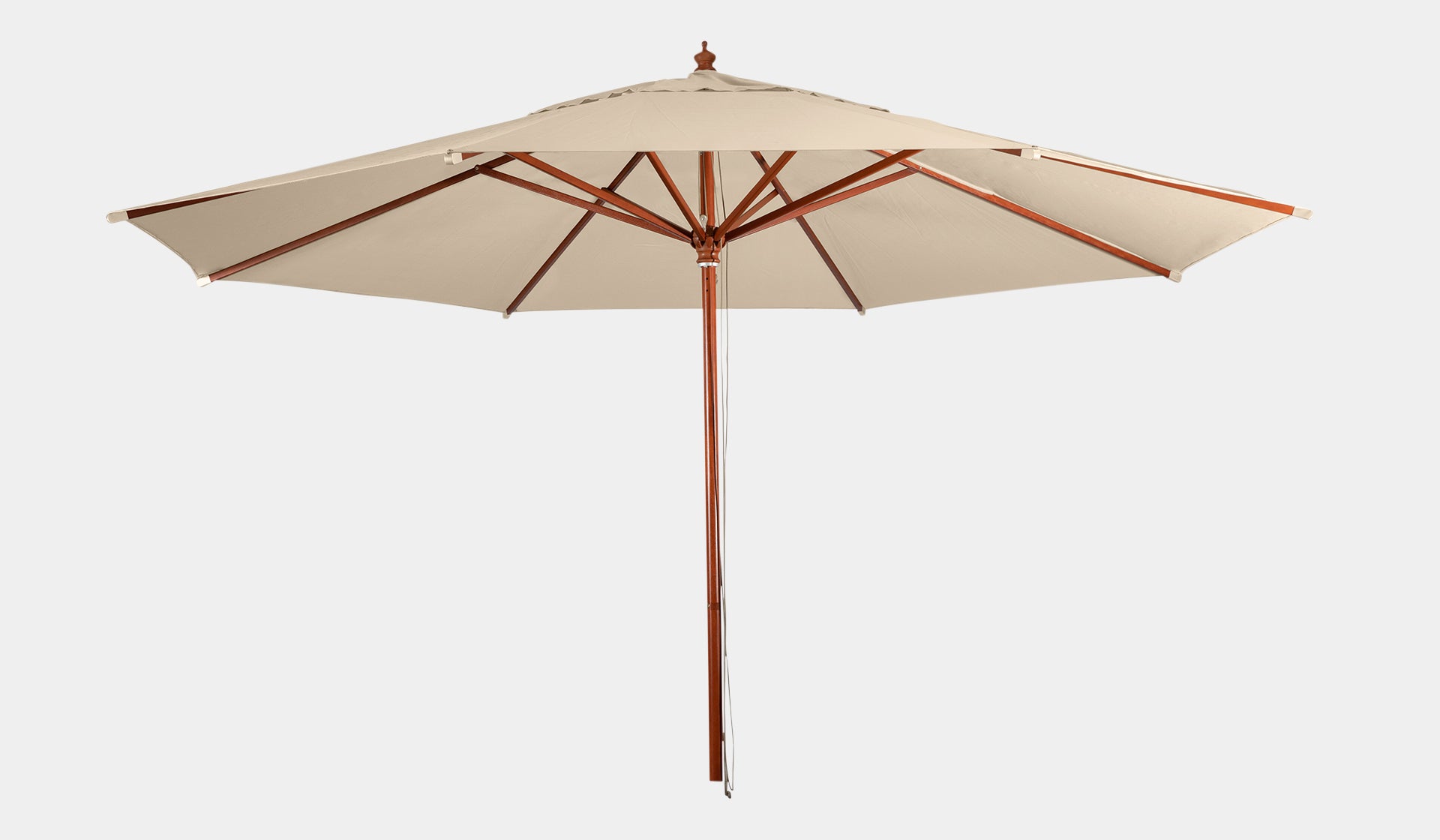 natural colour timber outdoor umbrella