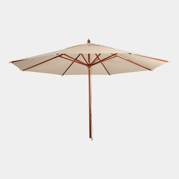 natural colour timber outdoor umbrella