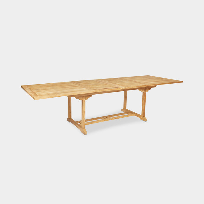 teak double extension table 
