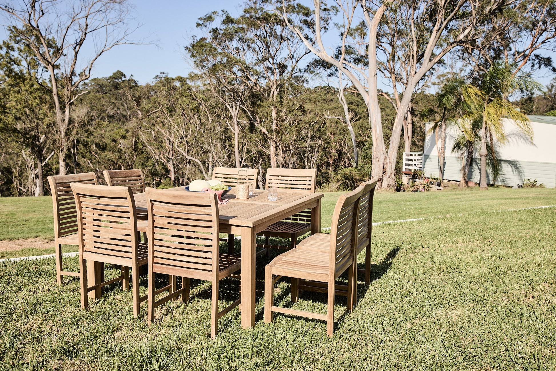 teak square 8 seater table