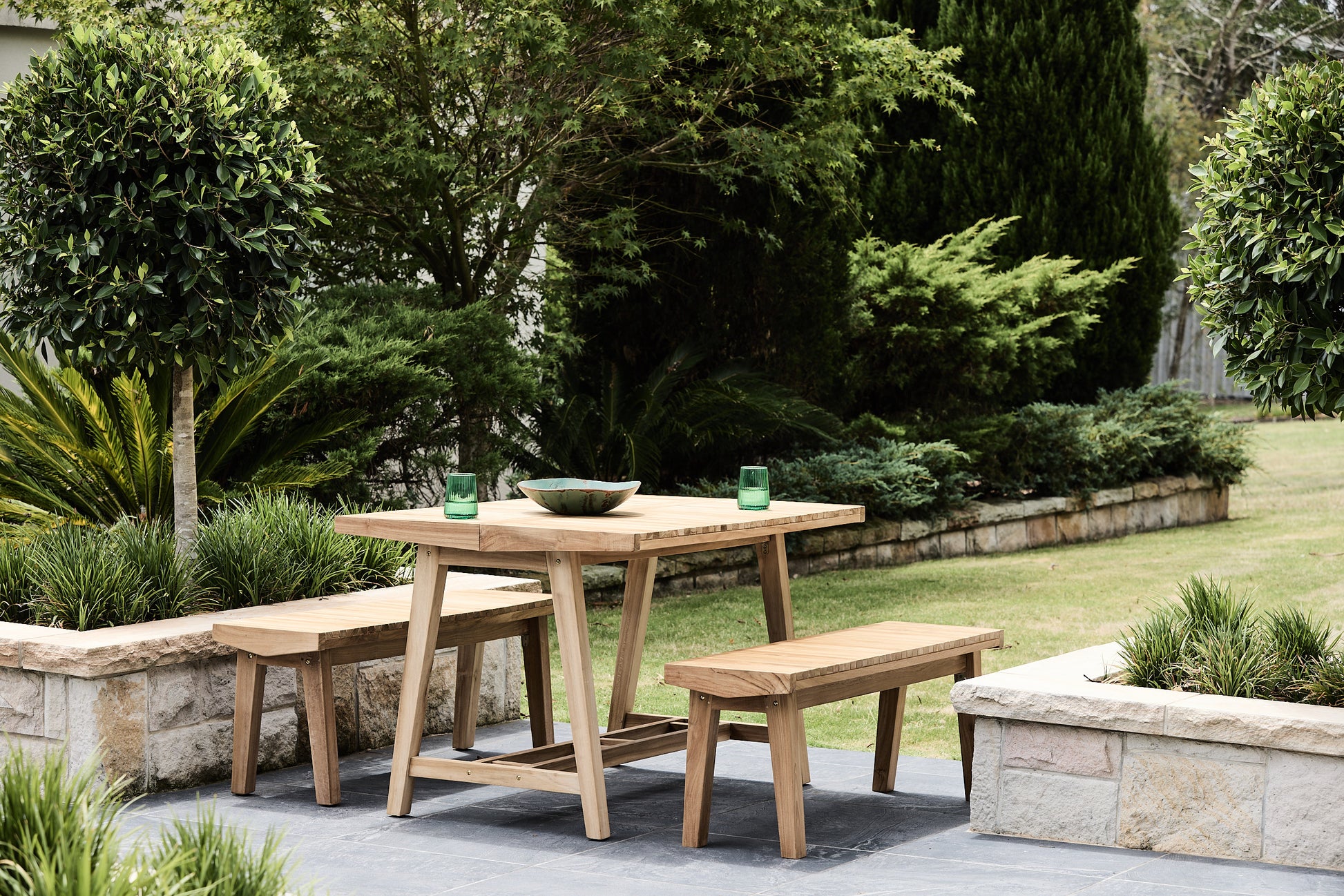 120cm tempe bench setting in teak