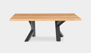 messmate table top, metal XY Leg 180cm