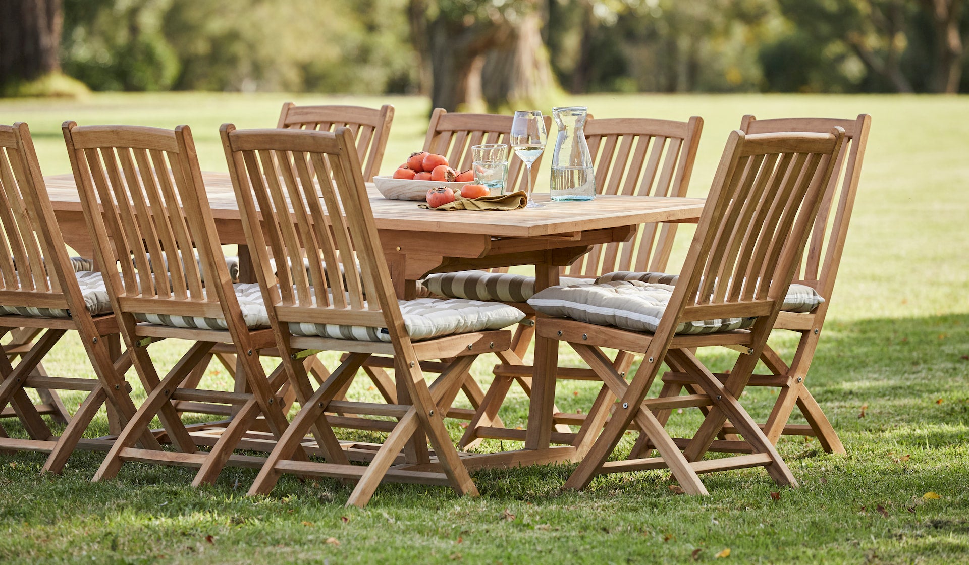 teak folding chair with extension table outdoor
