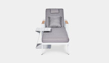 Load image into Gallery viewer, White Kai Sun Lounger teak arm with sun lounger side table
