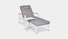 Load image into Gallery viewer, White Kai Sun Lounger teak arm with sun lounger side table 2